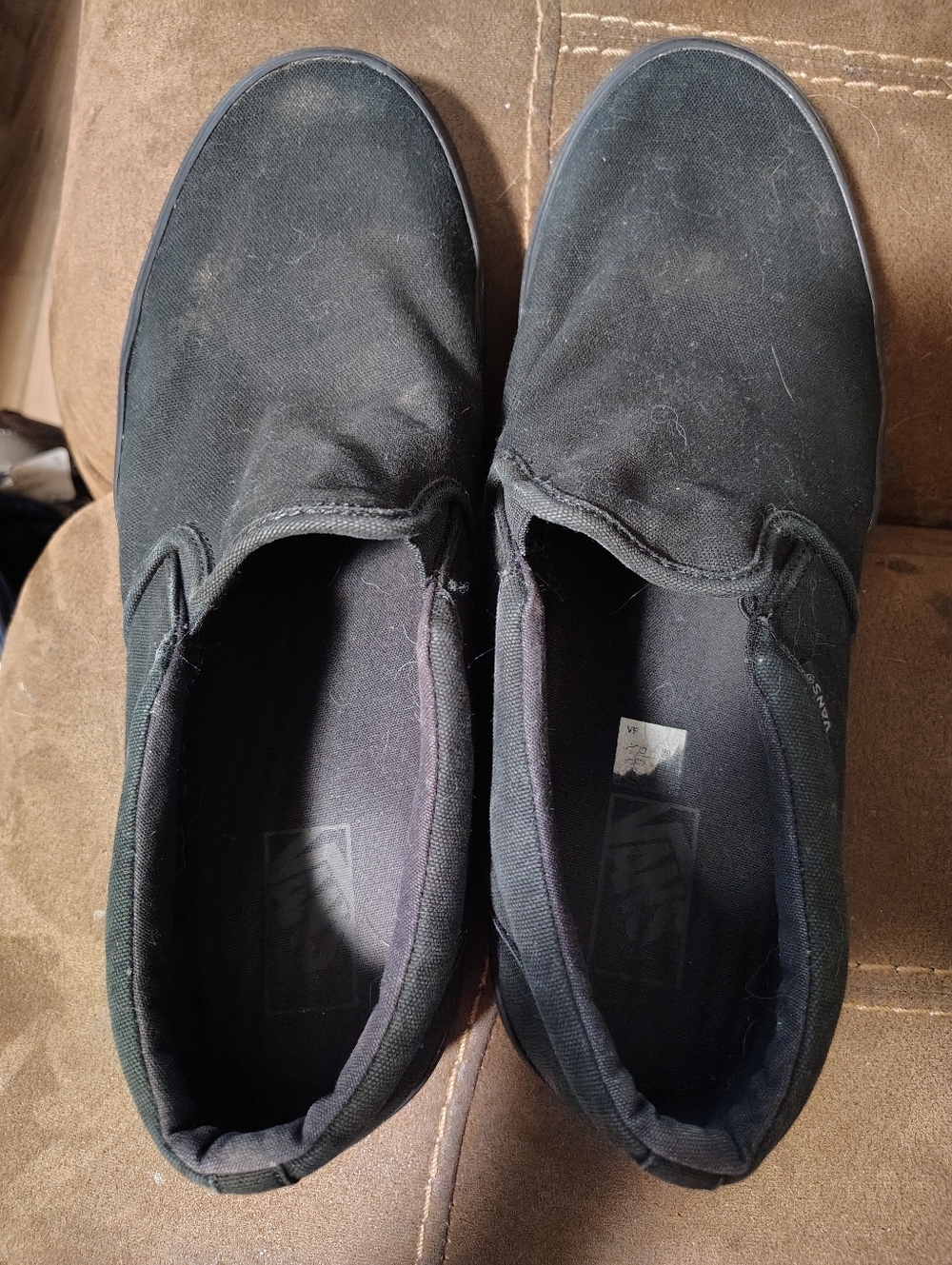 Vans Black Canvas Slip-On Sneakers for Men
